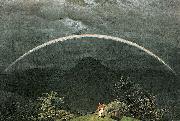 Caspar David Friedrich Gebirgslandschaft mit Regenbogen oil